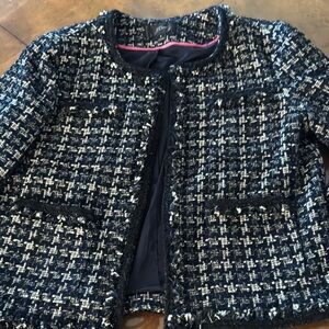 Elegant JCREW Black and White Tweed Jacket